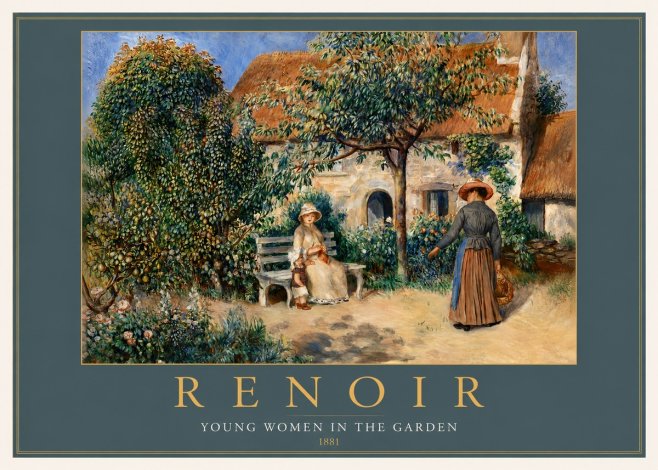 Renoir Young Women in the Garden II No2 - Plakat