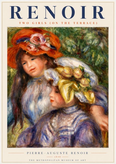 Renoir Two Girls (on the Terrace) No4 - Plakat