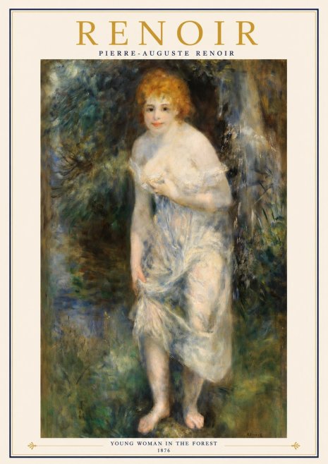 Renoir Young Woman in the Forest No2 - Plakat