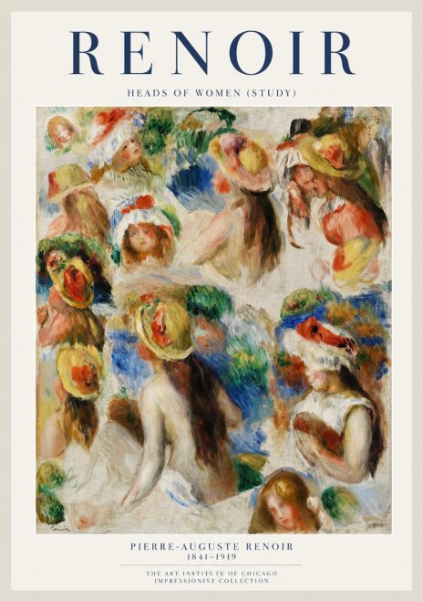 Renoir Heads of Women (Study) No1 - Plakat
