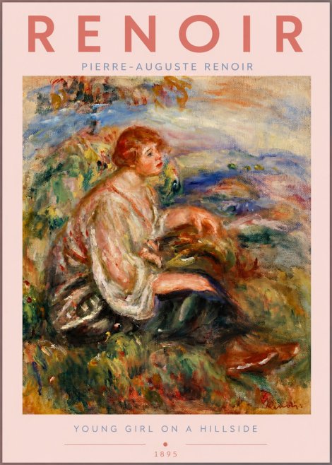 Renoir Young Woman in a Landscape No3 - Plakat