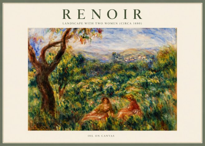Renoir Landscape with Two Women (Circa 1880) No4 - Plakat