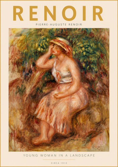 Renoir Seated Woman in a Landscape No5 - Plakat