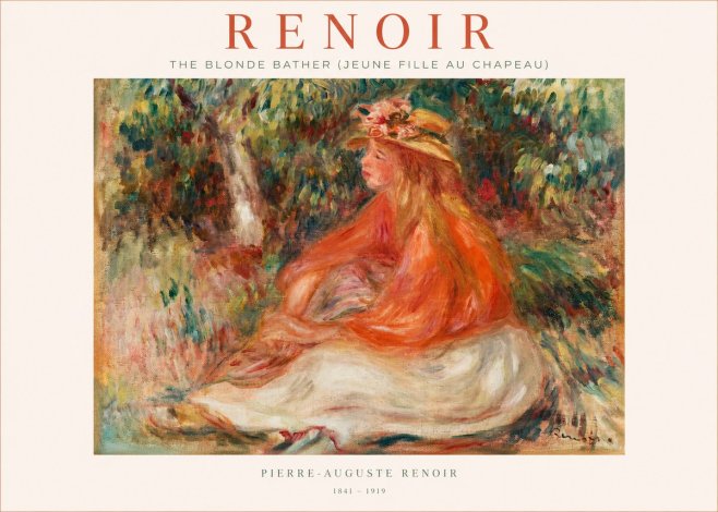 Renoir The Blonde Bather (Jeune Fille Au Chapeau) No1 - Plakat