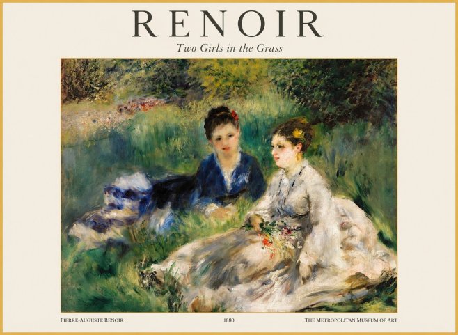 Renoir Two Girls in the Grass No1 - Plakat