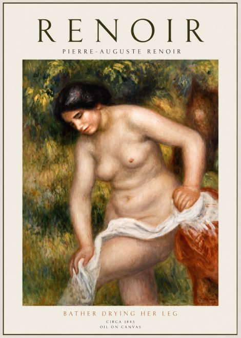 Renoir Bather Drying Her Leg No1 - Plakat