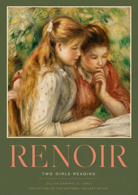 Renoir Two Girls Reading No2 - Plakat