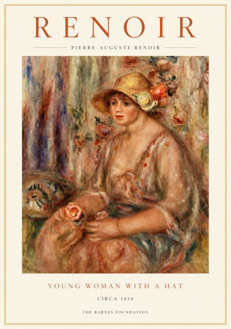 Renoir Young Woman with a Hat No1 - Plakat
