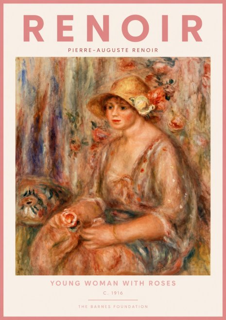 Renoir Young Woman with a Hat No2 - Plakat