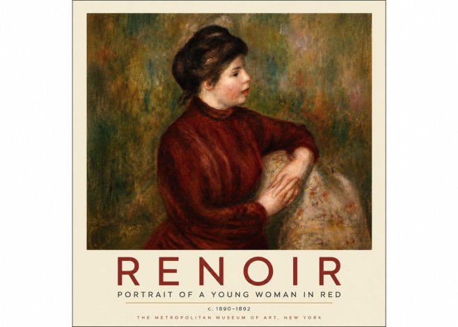 Renoir Young Woman in Red No3 - Plakat