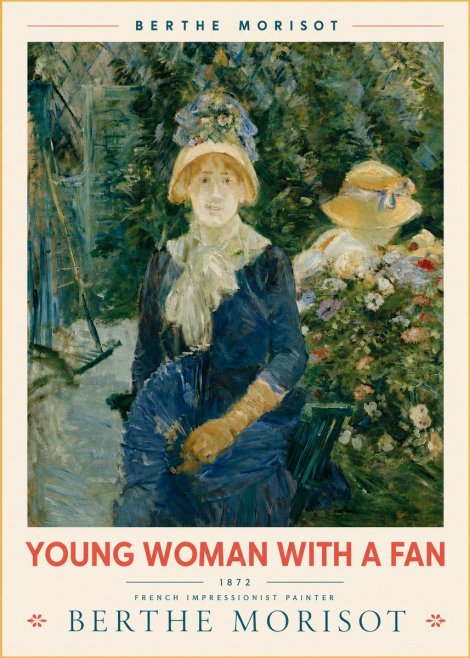 Berthe Morisot Young Woman with a Fan I No6 - Plakat