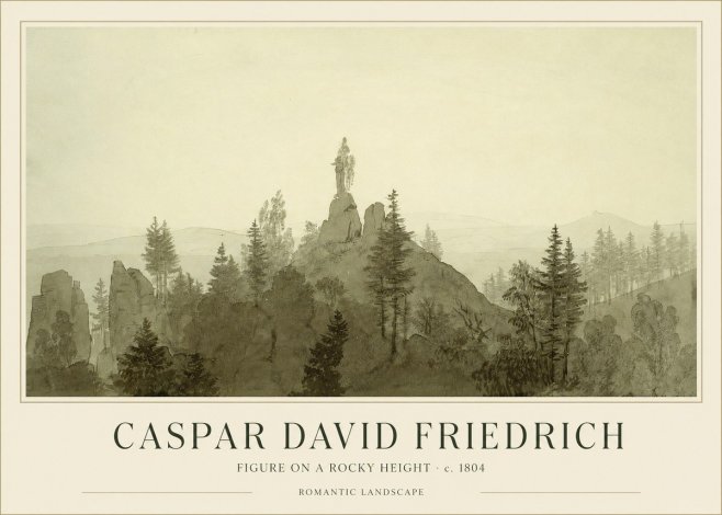 Caspar David Friedrich Figure on a Rocky Height No1 - Plakat