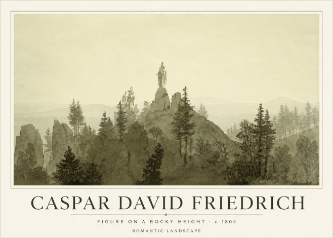Caspar David Friedrich Figure on a Rocky Height No3 - Plakat