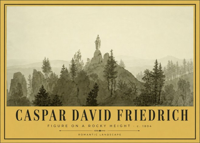 Caspar David Friedrich Figure on a Rocky Height No5 - Plakat