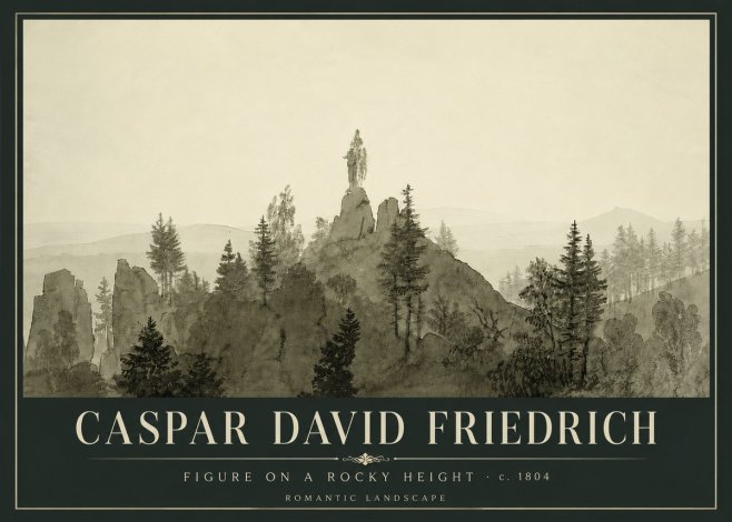 Caspar David Friedrich Figure on a Rocky Height No6 - Plakat