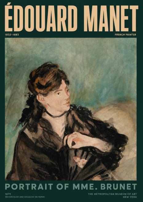 Édouard Manet Portrait of Mme. Brunet No3 - Plakat