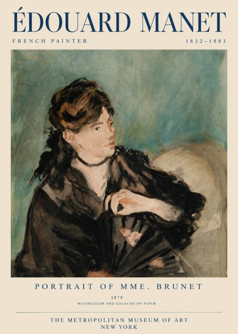 Édouard Manet Portrait of Mme. Brunet No4 - Plakat