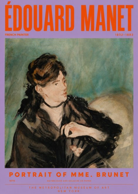Édouard Manet Portrait of Mme. Brunet No6 - Plakat