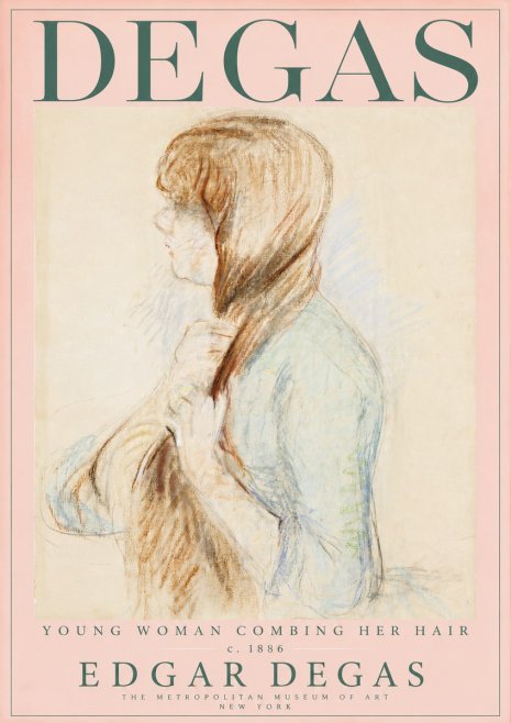 Edgar Degas Young Woman Combing Her Hair No3 - Plakat