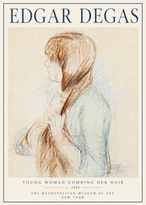 Edgar Degas Young Woman Combing Her Hair No6 - Plakat