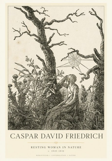 Caspar David Friedrich Resting Woman in Nature No1 - Plakat