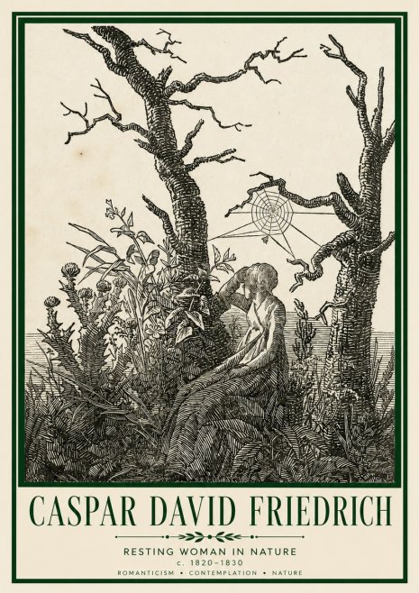 Caspar David Friedrich Resting Woman in Nature No3 - Plakat