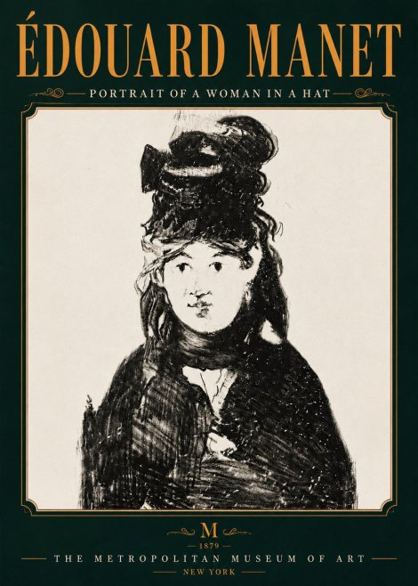 Édouard Manet Portrait of a Woman in a Hat No6 - Plakat