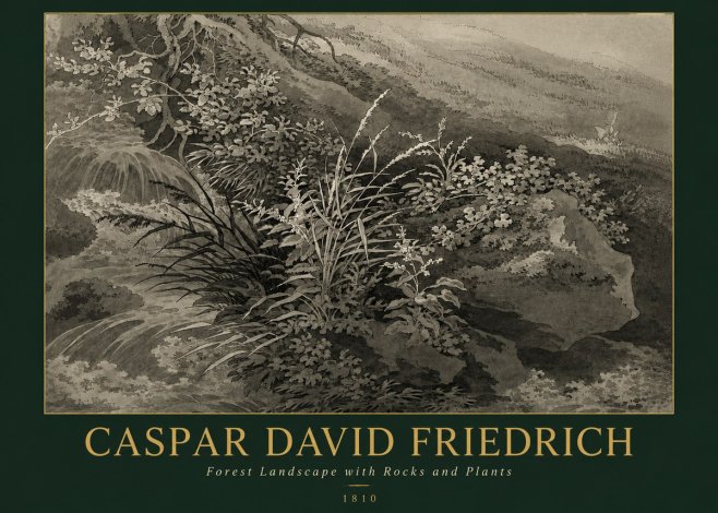 Caspar David Friedrich Forest Landscape with Rocks and Plants No3 - Plakat