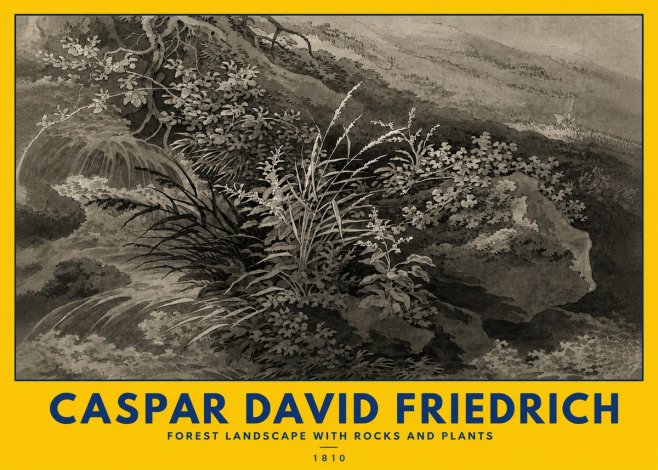 Caspar David Friedrich Forest Landscape with Rocks and Plants No5 - Plakat
