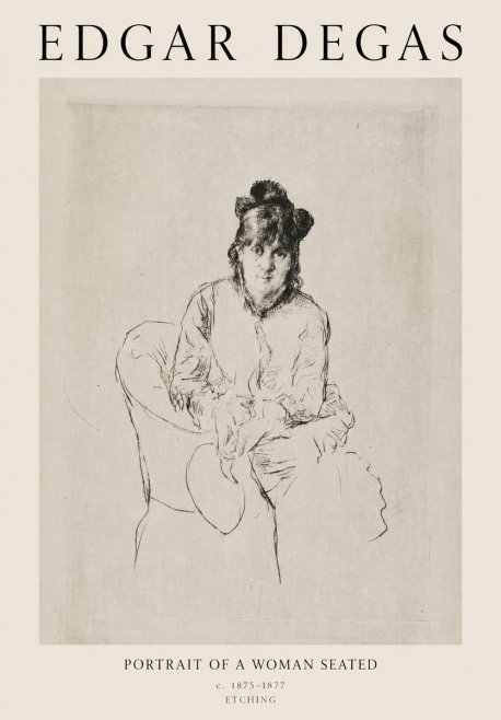 Edgar Degas Portrait of a Woman Seated No1 - Plakat