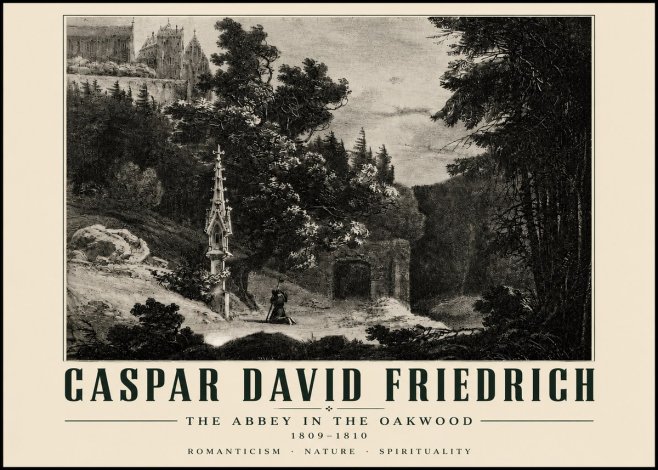 Caspar David Friedrich The Abbey in the Oakwood No4 - Plakat