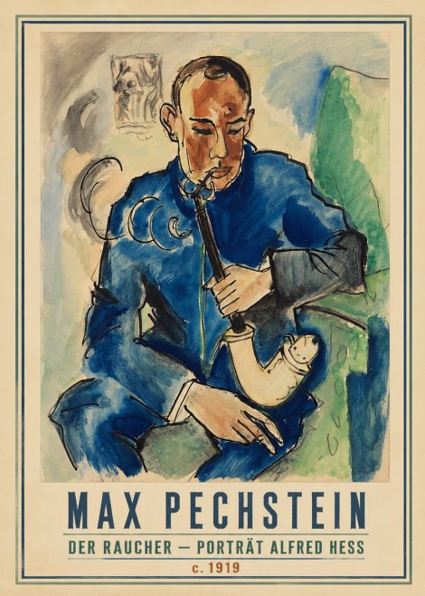 Max Pechstein Der Raucher – Porträt Alfred Hess No1 - Plakat