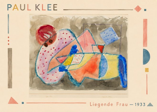 Paul Klee Liegende Frau - 1933 No1 - Plakat