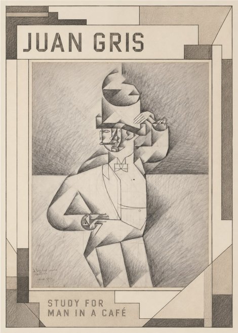Juan Gris Study for Man in a Café No1 - Plakat