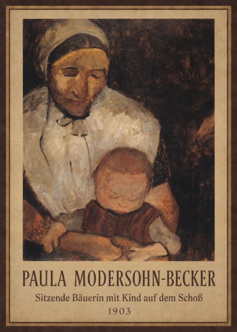 Paula Modersohn-Becker Sitzende Bäuerin Mit Kind Auf Dem Schoß No1 - Plakat