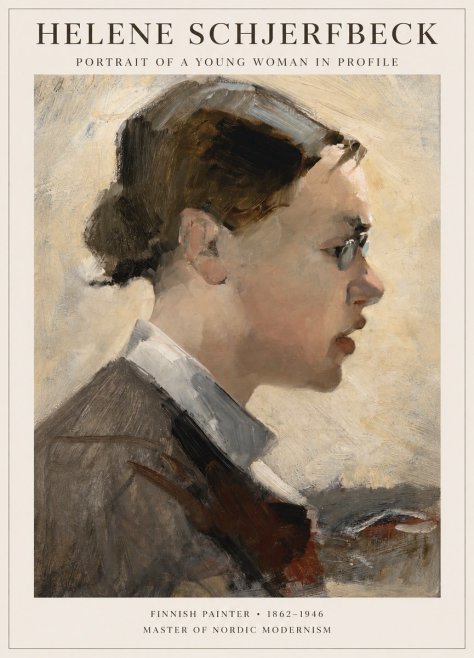 Helene Schjerfbeck Portrait of a Young Woman in Profile No1 - Plakat