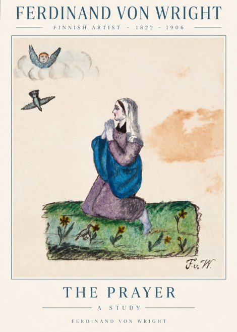 Ferdinand von Wright A Woman in Prayer No3 - Plakat