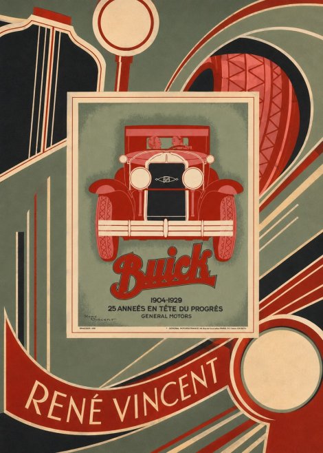 René Vincent Buick - 25 Années En Tête Du Progrès No6 - Plakat