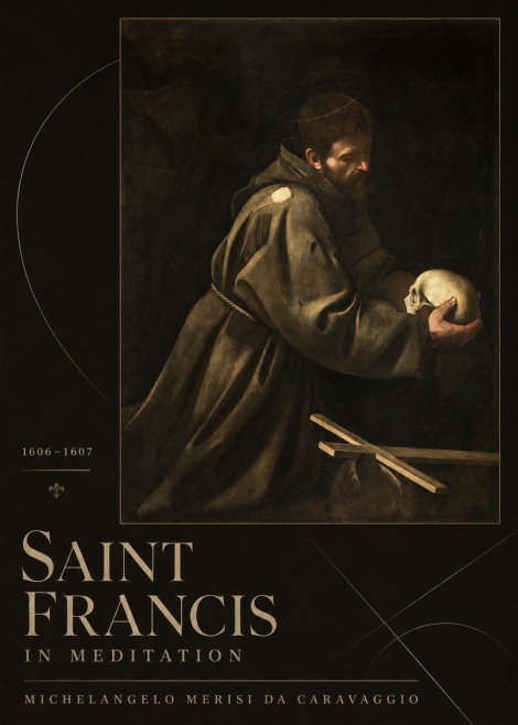 Michelangelo Merisi da Caravaggio Saint Francis in Meditation I No3 - Plakat