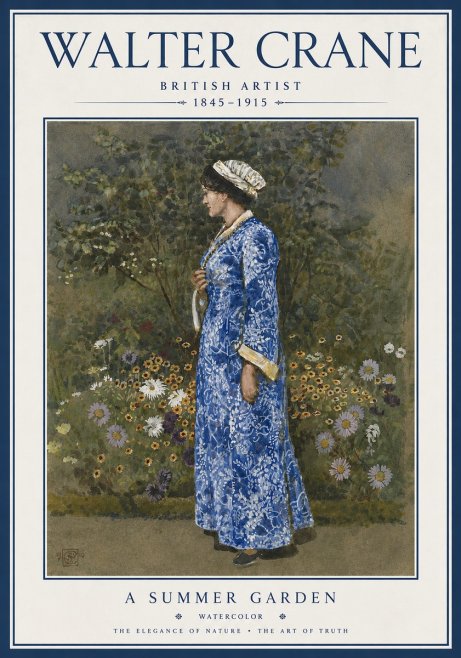 Walter Crane A Summer Garden No5 - Plakat