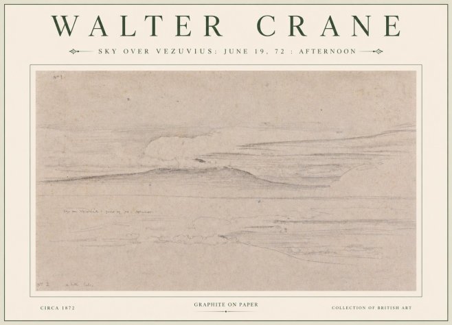 Walter Crane Sky over Vezuvius: June 19, 72 : Afternoon No3 - Plakat