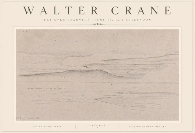 Walter Crane Sky over Vezuvius: June 19, 72 : Afternoon No6 - Plakat