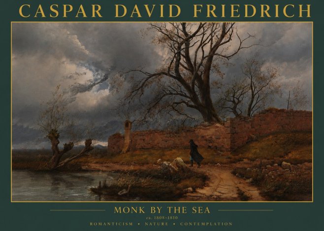 Caspar David Friedrich Autumn Landscape with Ruin No4 - Plakat