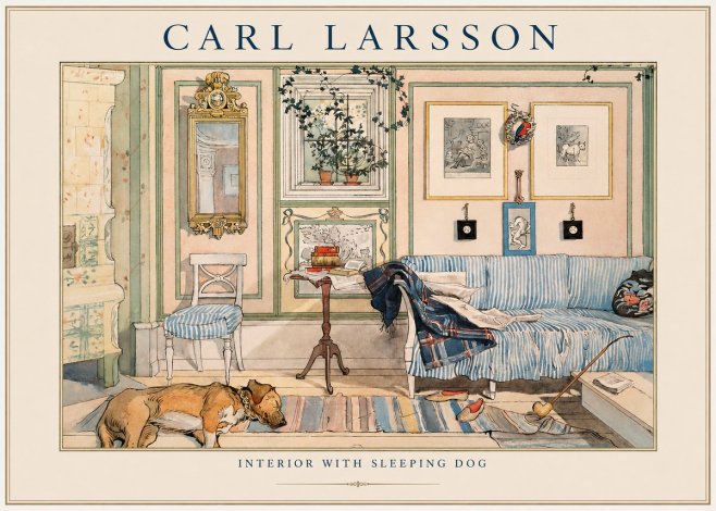 Carl Larsson Interior with Sleeping Dog No1 - Plakat
