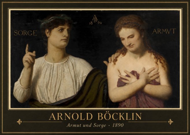 Arnold Böcklin Armut Und Sorge No2 - Plakat