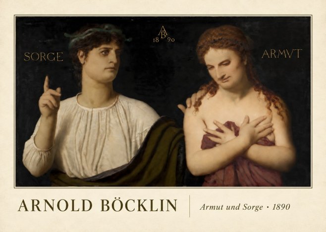 Arnold Böcklin Armut Und Sorge No4 - Plakat