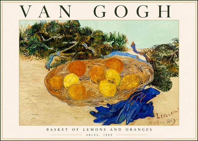 Van Gogh Basket of Lemons and Oranges No5 - Plakat