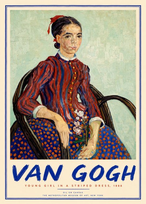 Van Gogh Young Girl in a Striped Dress, 1888 No2 - Plakat