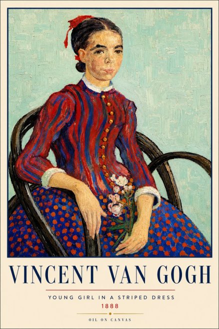 Van Gogh Young Girl in a Striped Dress, 1888 No3 - Plakat