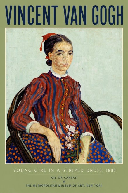 Van Gogh Young Girl in a Striped Dress, 1888 No6 - Plakat